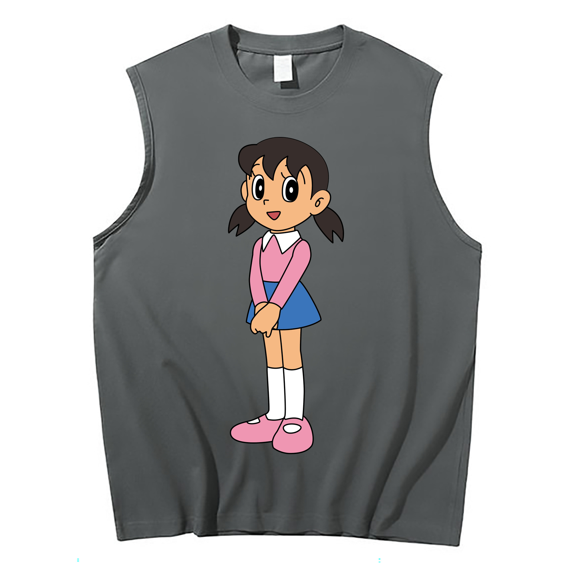 （画像用） ドラえもん みなもと しずか Doraemon Shizuka Minamoto コットン100％タンクトップ（フロントプリント）